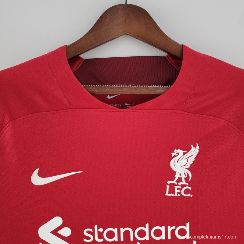 22/23 Long Sleeve Liverpool Home  Soccer Jersey