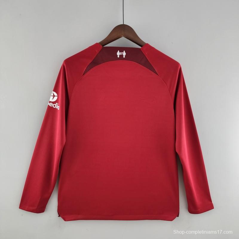 22/23 Long Sleeve Liverpool Home  Soccer Jersey