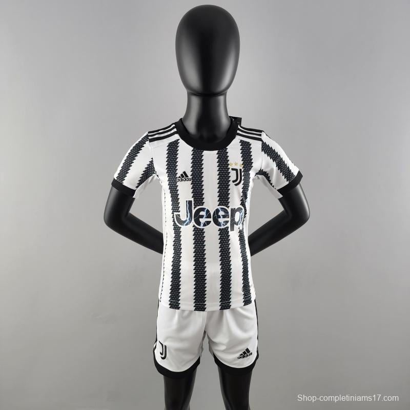 22/23 Juventus Kids Home  16-28 Soccer Jersey