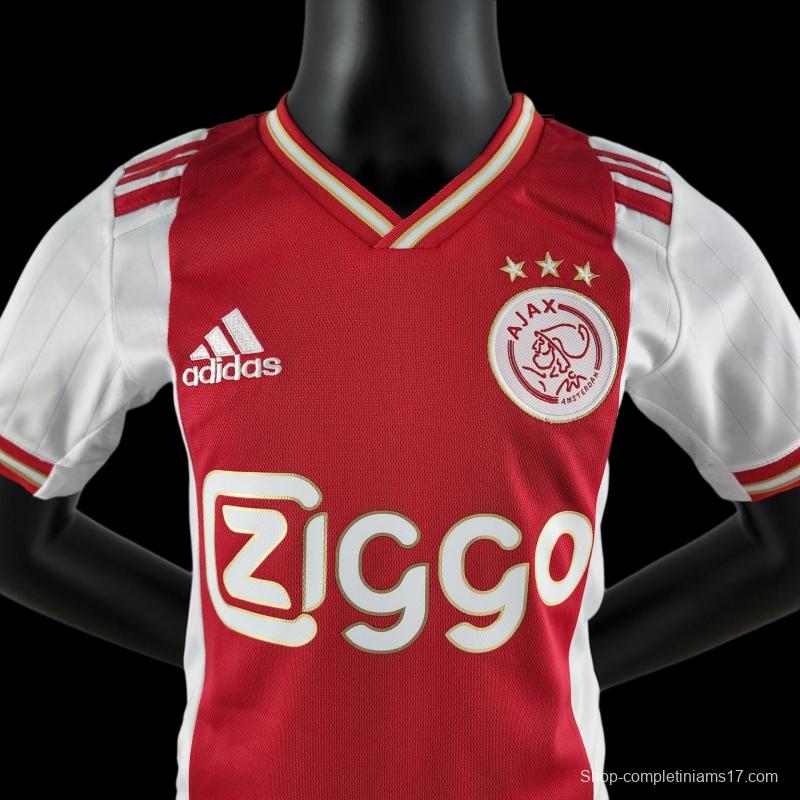 22/23 Kids Kit Ajax Home Size：16-28 Soccer Jersey