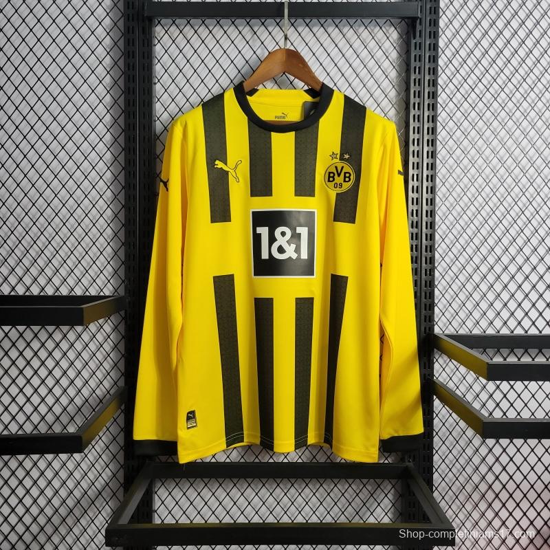 22/23 Long Sleeve Borussia Dortmund Home Soccer Jersey