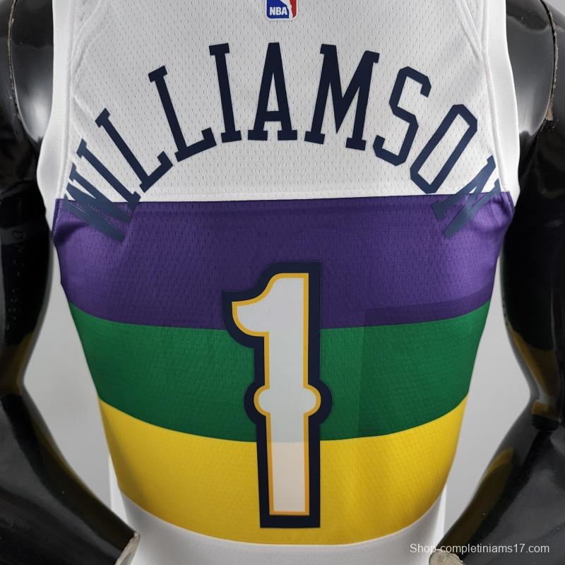 2018 New Orleans Pelicans WLLIAMSIN#1 Urban Edition White NBA Jersey