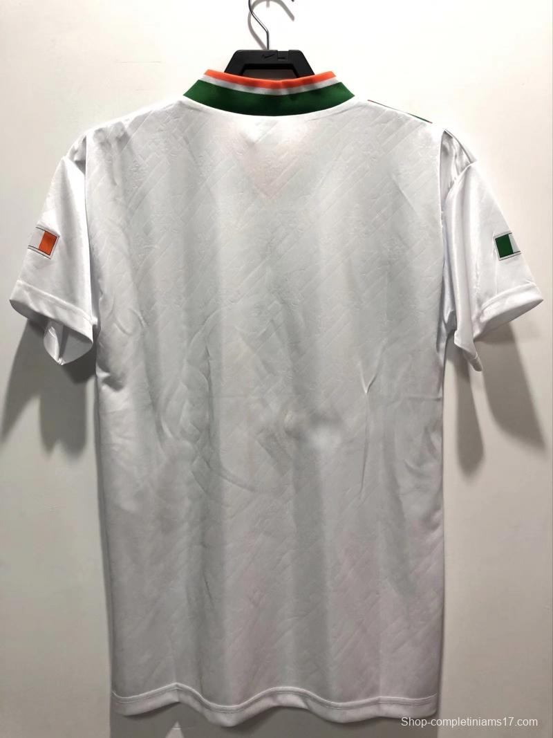 Retro 1994 Ireland Away White Soccer Jersey