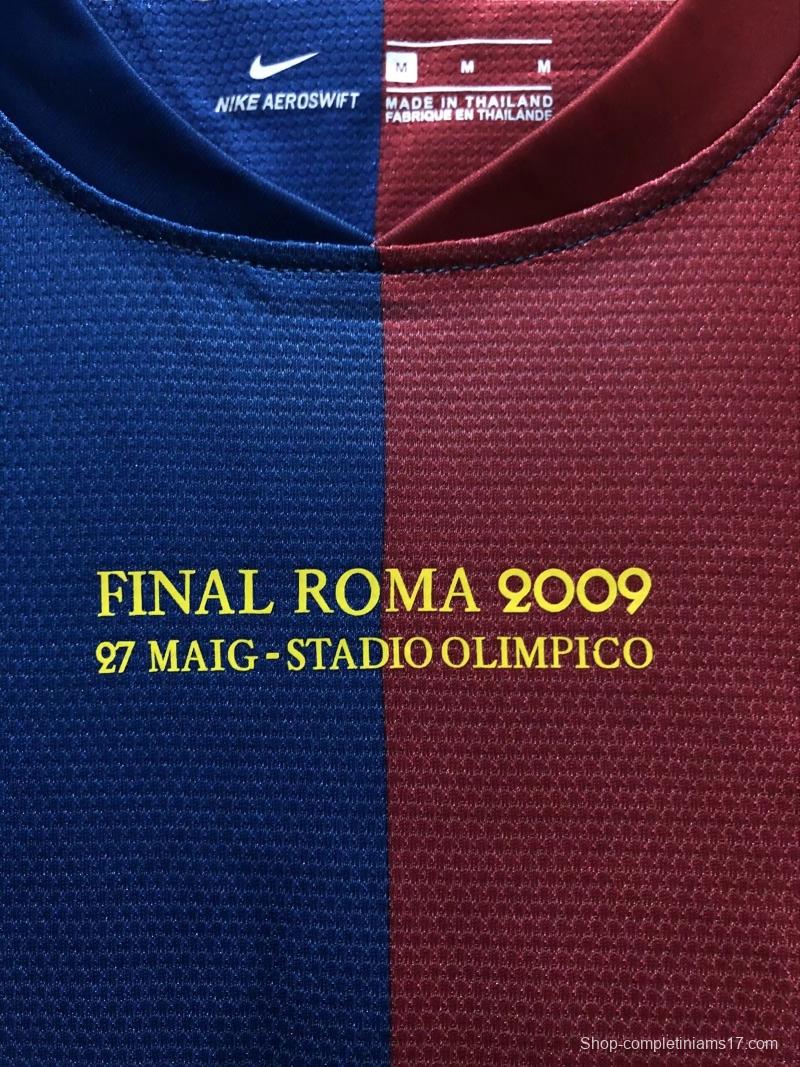 Retro 08/09 Barcelona Home Champions Version Soccer Jersey