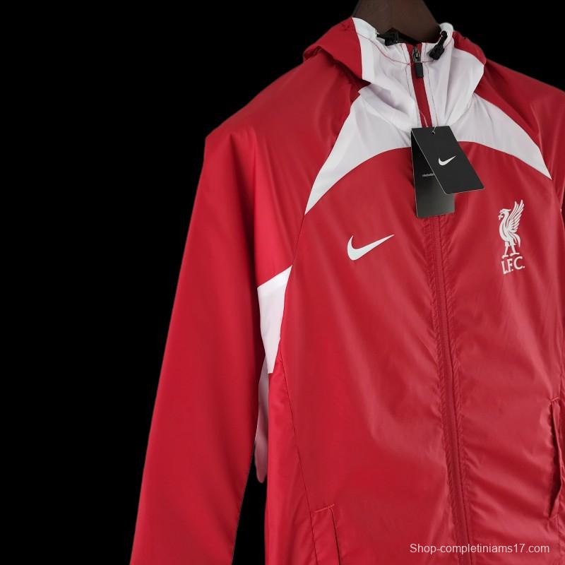 22/23 Liverpool Windbreaker Red And White