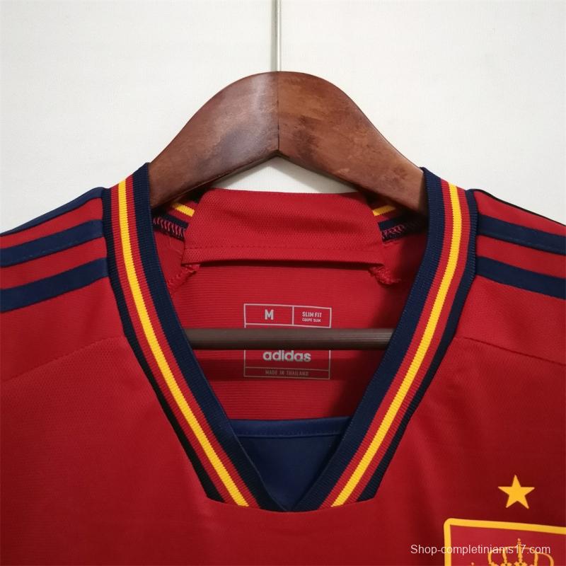 2022 Spain Home Soccer Jersey