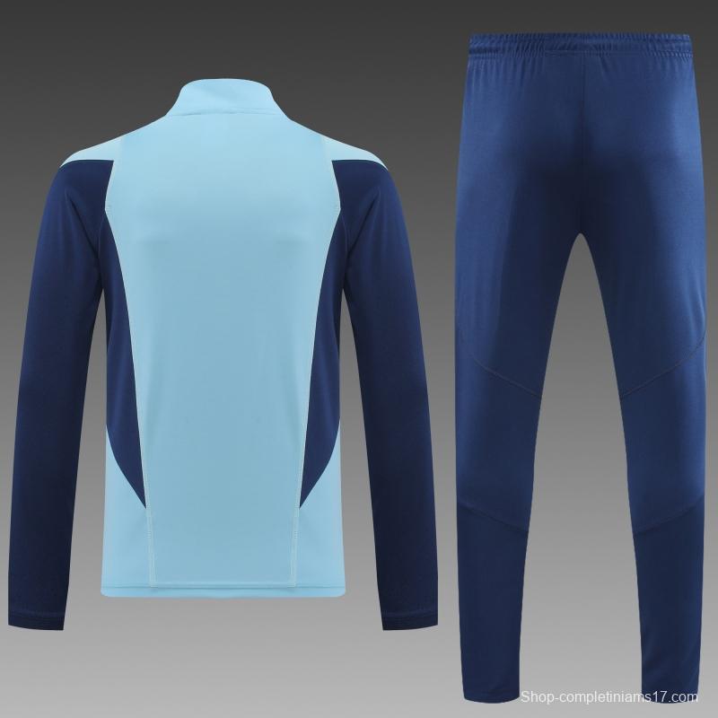 2022 Spain Blue Half Zipper Tracksuit