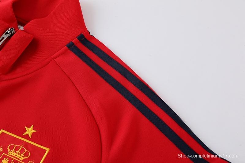 2022 Spain Red Full Zipper Tracksuit