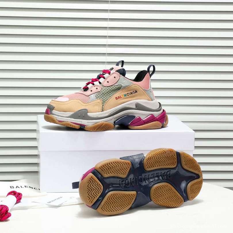 Men/Women Balenciaga Triple S Pink/Wheat Sneaker Item 6380400