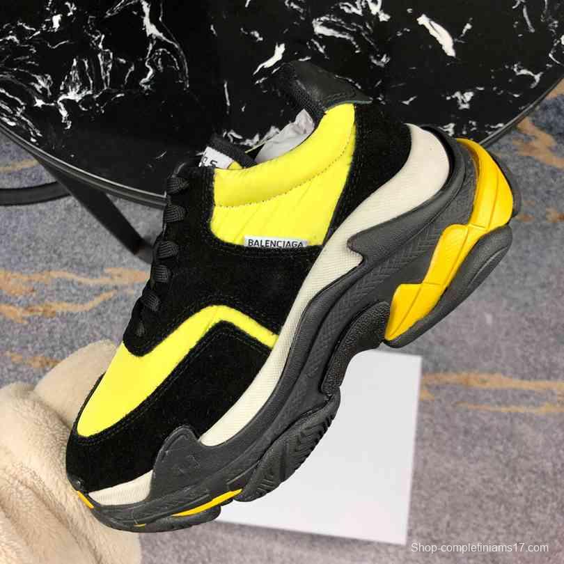 Men Balenciaga Triple-S 2 Yellow Black Sneaker