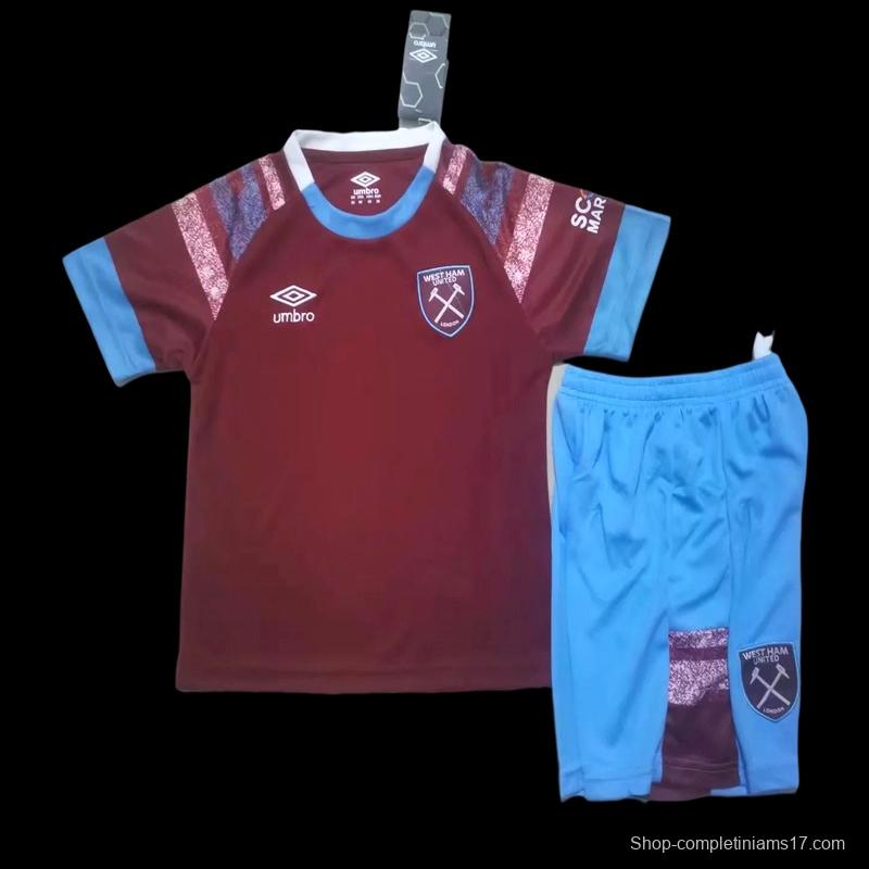 22/23 West ham Home Kids Jersey