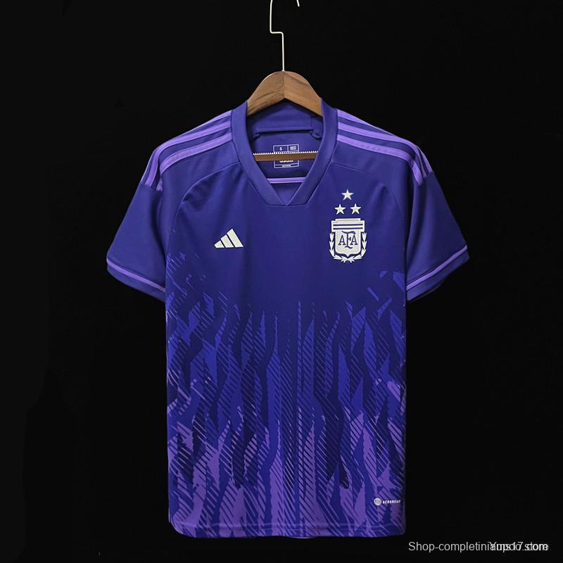 3 Stars 2022 Argentina Away Jersey