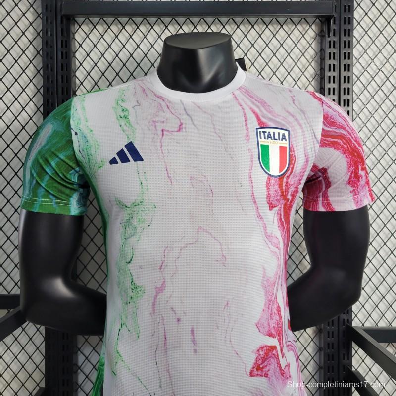 Player Version 2023 Italy FIGC Pre-Match White Jersey