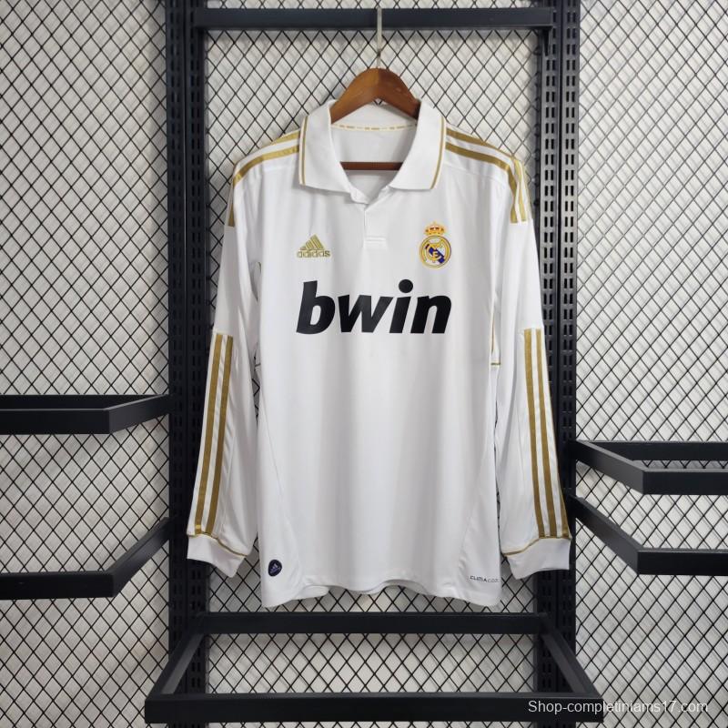 Retro Real Madrid 11/12 Long Sleeve Home Jersey