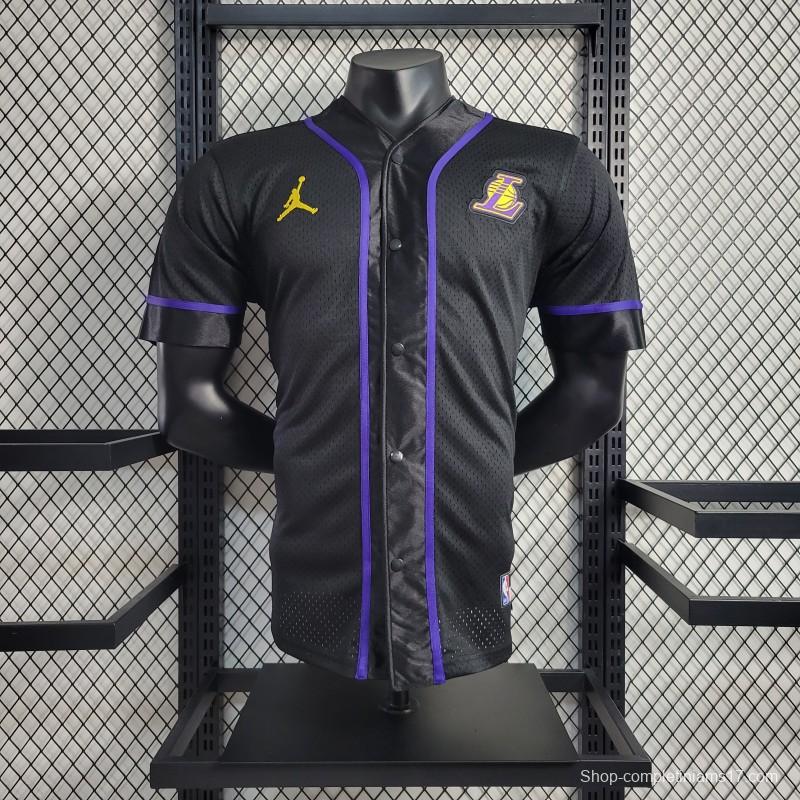 2023 NBA Lakers STATEMENT BASEBALL Black Jersey