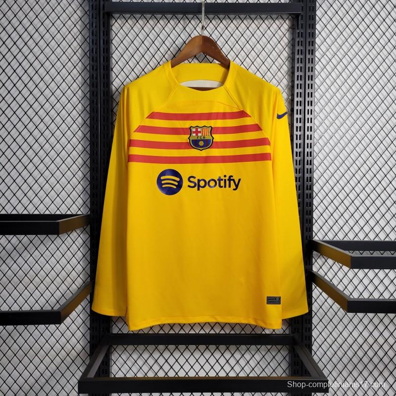 22/23  Barcelona Forth Yellow Long Sleeve Jersey