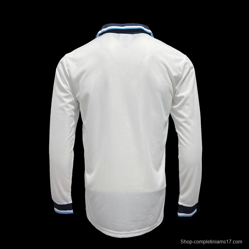 Long Sleeve Retro 1996 England Home Soccer Jersey