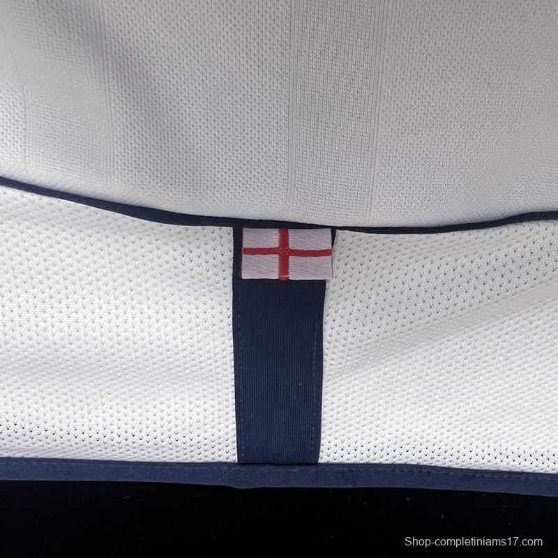 Long Sleeve Retro 2002 England Home Soccer Jersey