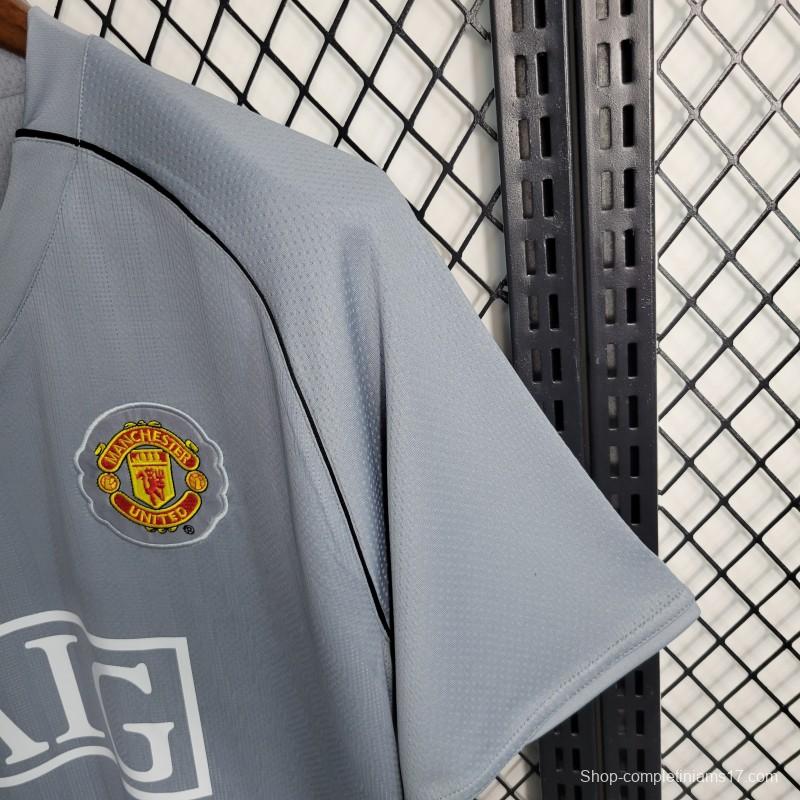 Retro 07-08 Manchester United Gray Goalkeeper Jersey