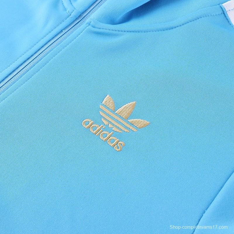 2023 Adidas Original Sky Blue Full Zipper Jacket +Pants