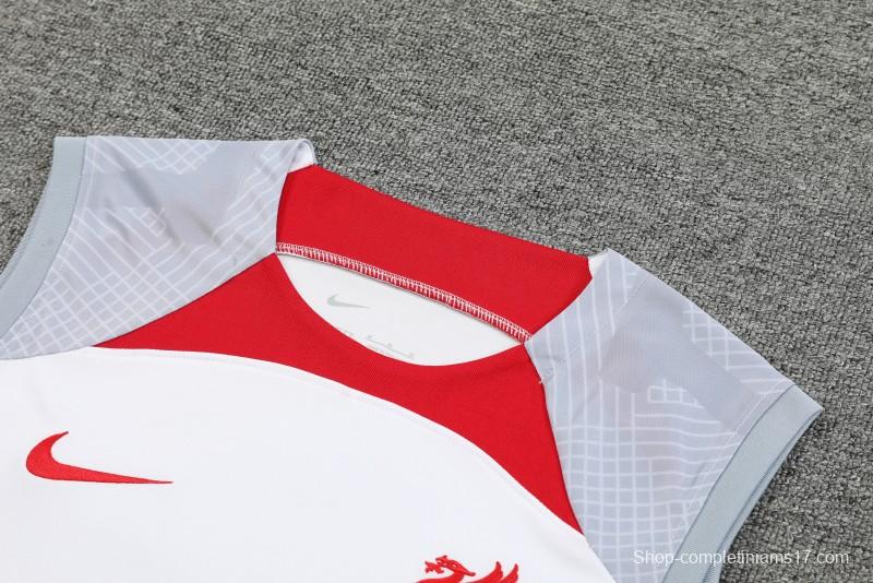 23-24 Liverpool White Vest Jersey+Shorts