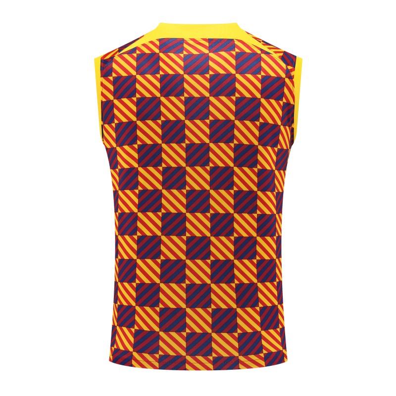 23-24 Barcelona Special Orange Grid Vest Jersey+Shorts