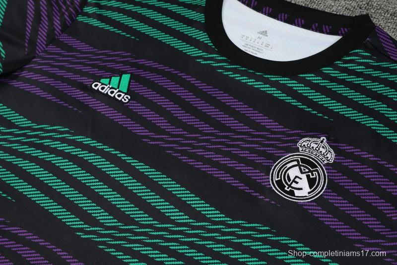 23-24 Real Madrid Stripe Pattern Short Sleeve+Shorts