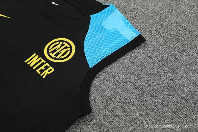 23-24 Inter Milan Black/Blue Vest Jersey+Shorts