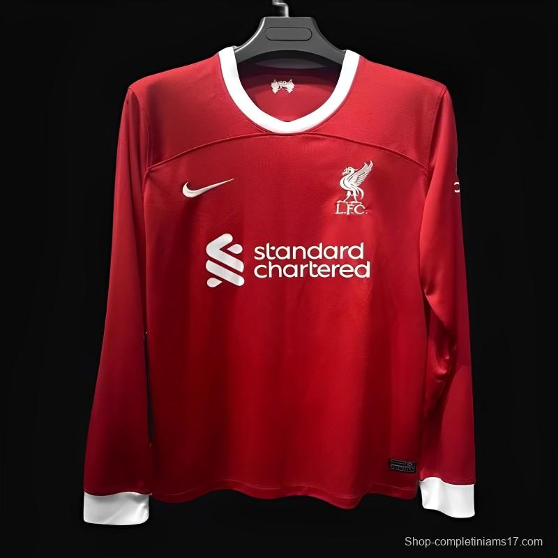 23/24 Liverpool Home Long Sleeve Jersey