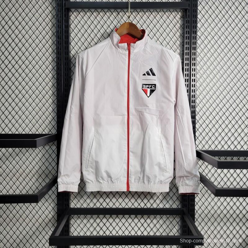 23-24 Sao Paulo Reversible White Red Windbreaker