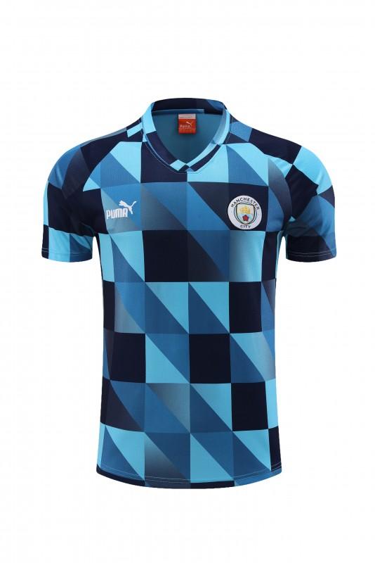 23 24 Manchester City Black Blue Short Sleeve+Shorts