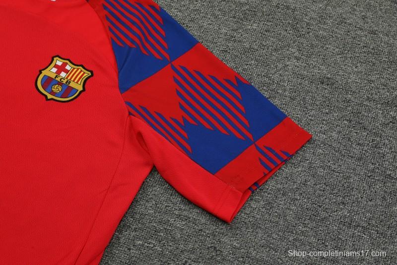 23 24 Barcelona Red Remake Icon Short Sleeve+Shorts