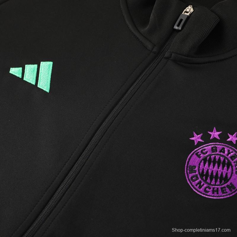 23/24 Bayern Munich Black/Purple Full Zipper +Pants