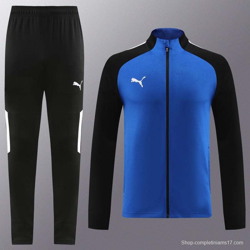 23/24 PUMA Black/Blue Full Zipper Hooide Jacket+Pants