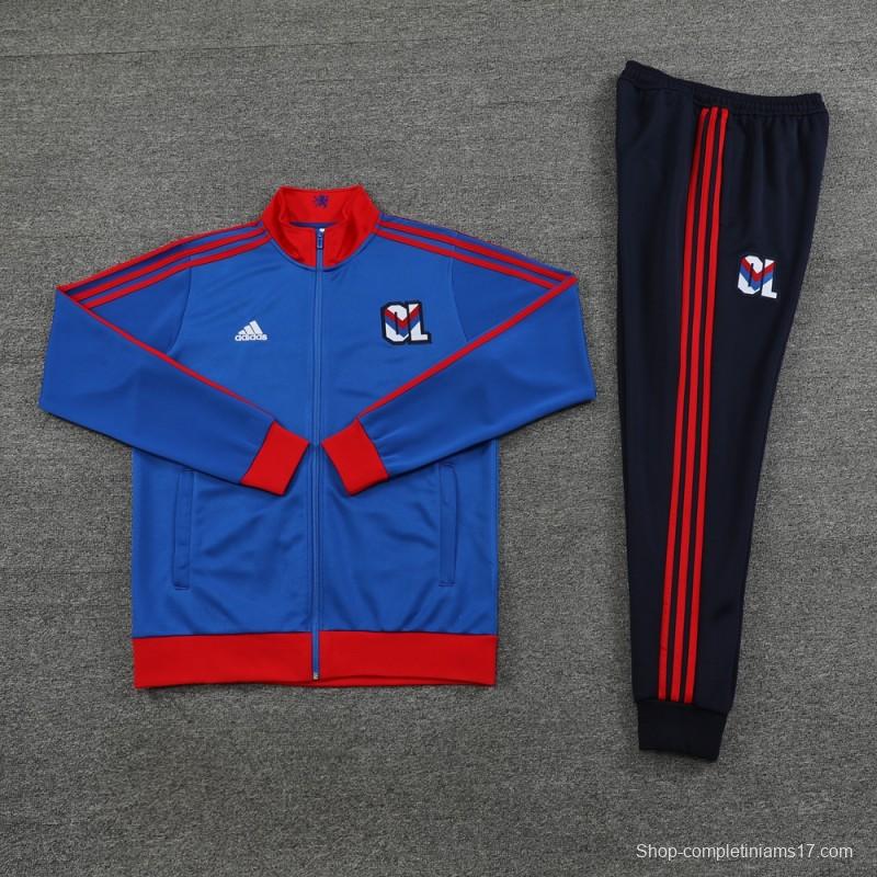 23/24 Olympique Lyonnais Blue Lyon Blue Full Zipper Jacket+Pants