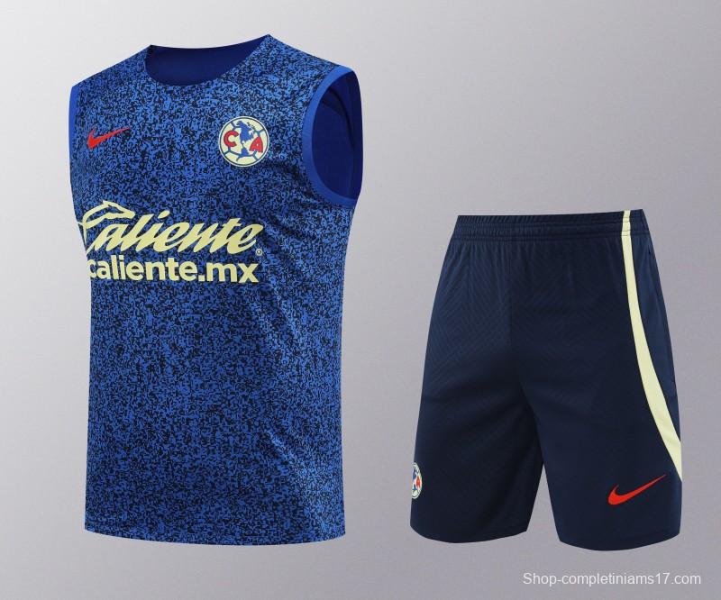 24/25 Club America Blue Vest Jeresy+Shorts