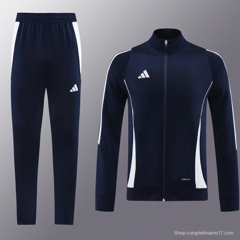 2024 Adidas Navy/White Full Zipper Jacket+Pants