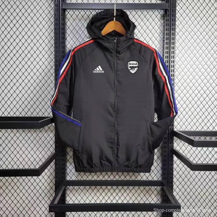 24/25 Arsenal Black Windbreaker