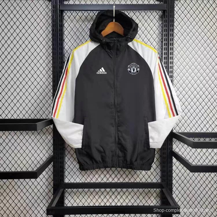24/25 Manchester United Black/White Windbreaker
