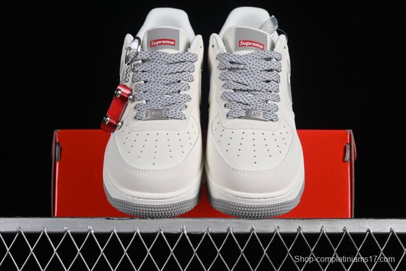 Supreme x Nike Air Force 1'07 Low Beige Casual Sneakers