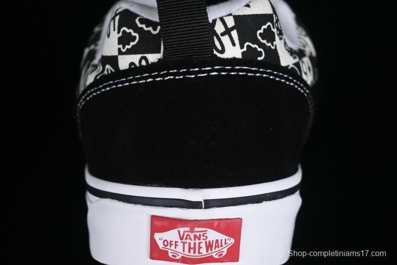 Vans Classics Knu Skool Checkerboard Graffiti Chunky Tongue Skate Shoes - VN0009QC6BT