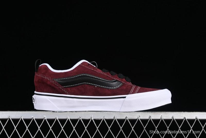Vans Classics Knu Skool Chunky Tongue Retro Sneakers in Wine Red - VN0009QC02Y
