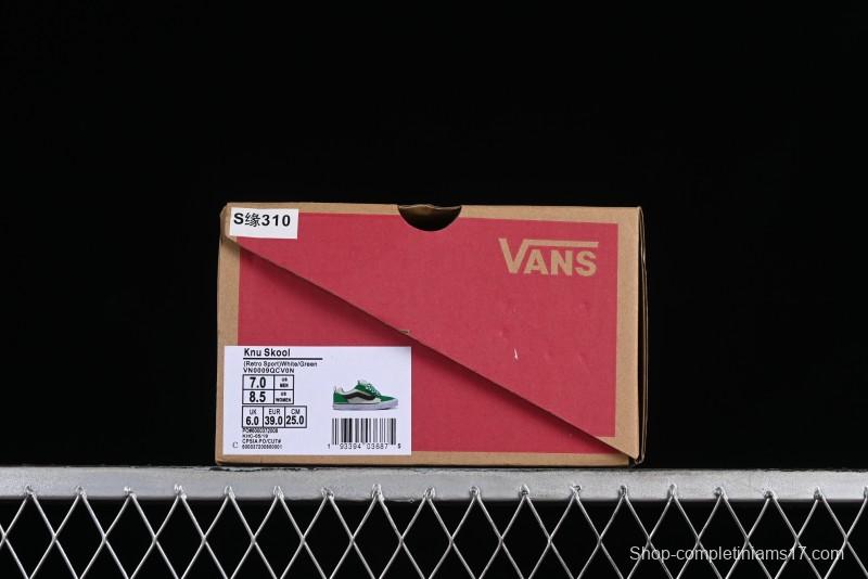 Vans Classics Knu Skool White Green Chunky Tongue Retro Sneakers - VN0009QCV0N