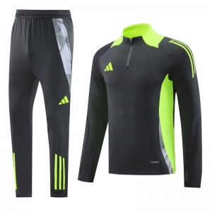 2024 Adidas Deep Grey Half Zipper Jacket +Long Pants