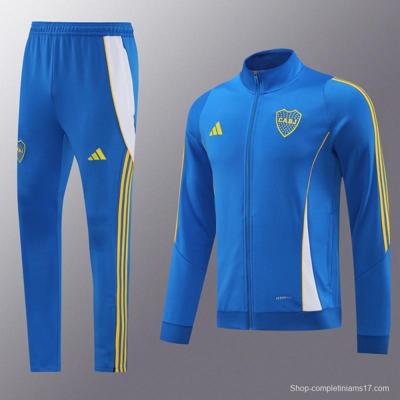 24/25 Boca Juniors Blue Hoodie Full Zipper Jacket +Long Pants