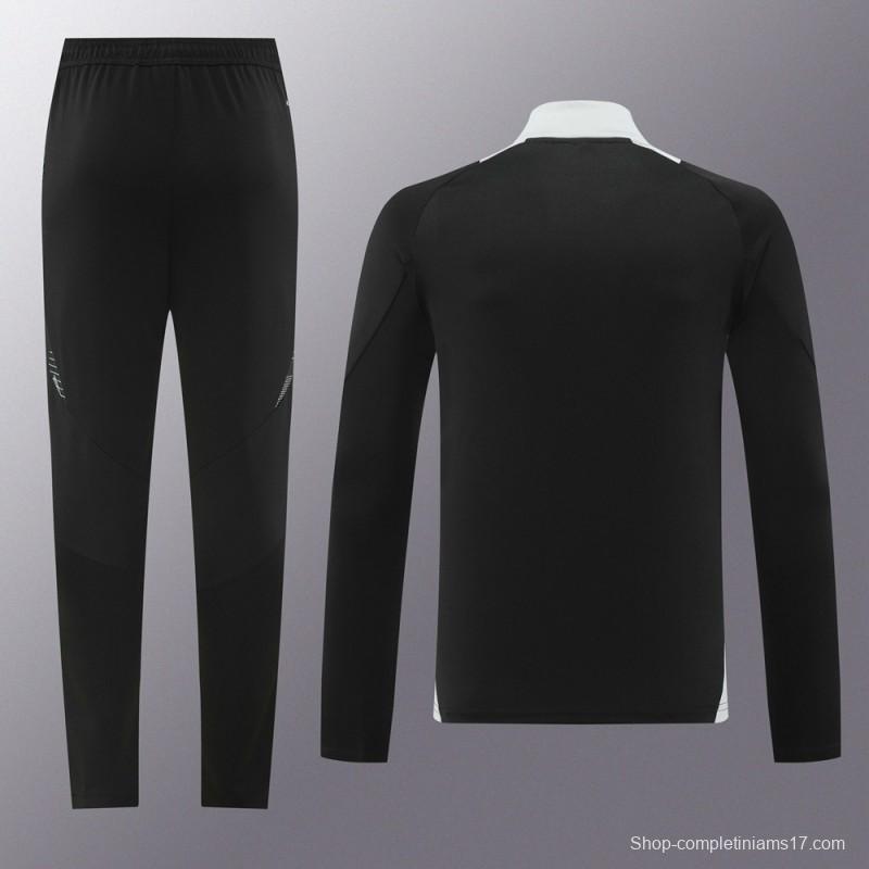 2024 Adidas Black/Grey Half Zipper Jacket +Long Pants