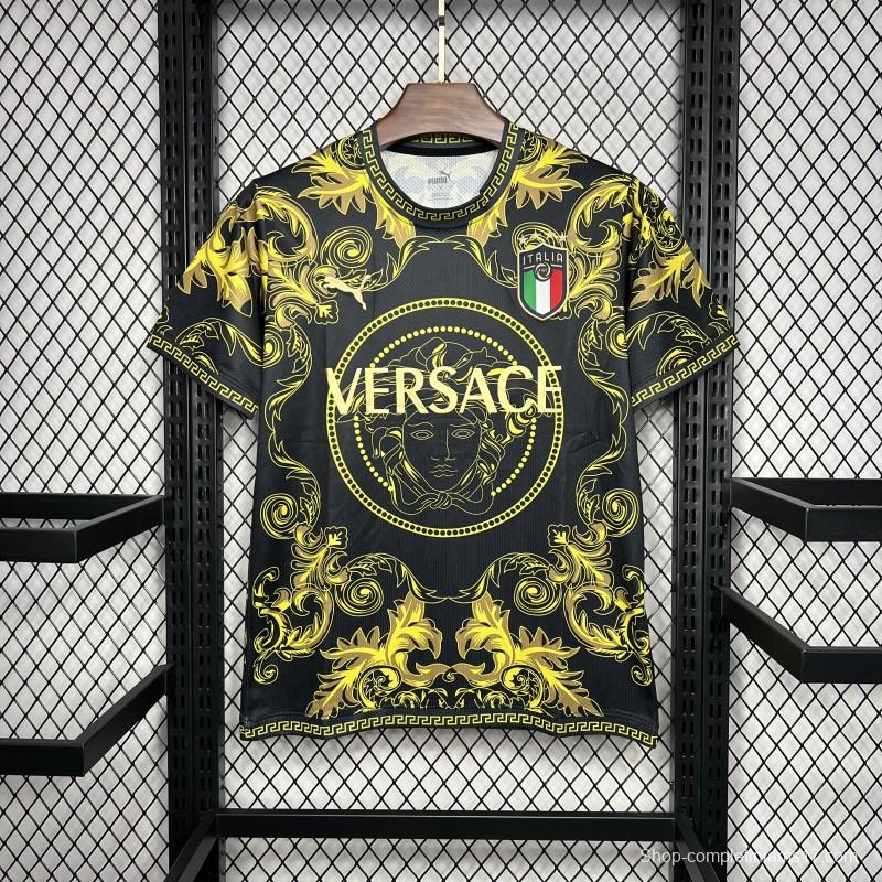 2024 Italy x Versace Gold/Black Special Jersey