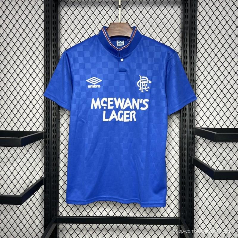 Retro 87/90 Glasgow Rangers Home Jersey