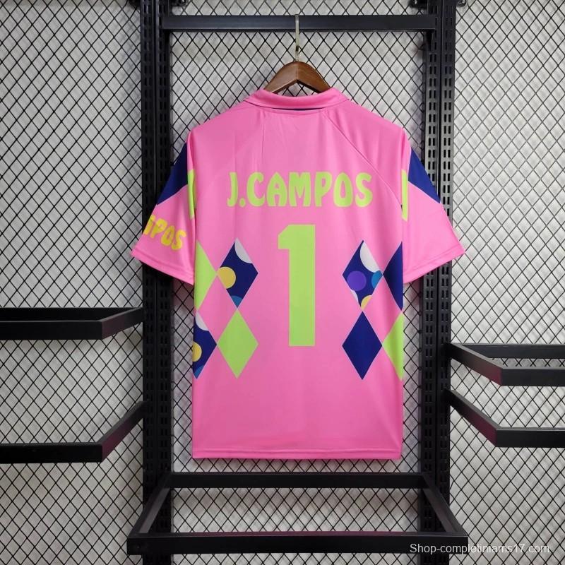 Retro 1992/93 Mexico Goalkeeper CAMPOS 1 Home Pink Jersey