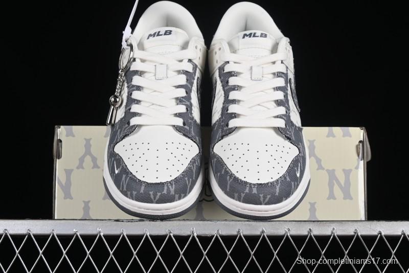 Nike SB Dunk Low MLB Collaboration - Grey Denim Anniversary Custom Low-Top Casual Skate Shoes - DQ1098-347